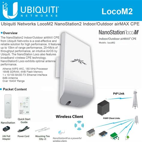 UBNT NANOSTATION LOCO M2 150MBPS 2x2MIMO 8DBI 2 4GHz OUTDOOR ACCESS POINT