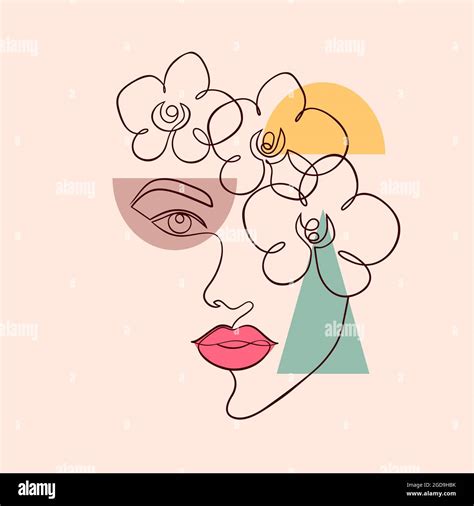 Poster With Minimal Woman Face Stock Vector Image Art Alamy