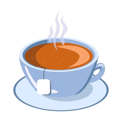 Premium Vector Cup With Hot Tea Vector Illustration