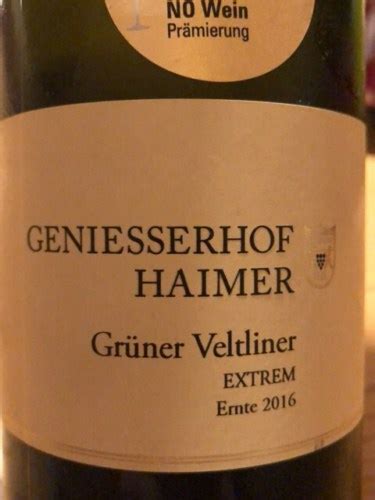 Geniesserhof Haimer Grüner Veltliner Extrem Vivino US