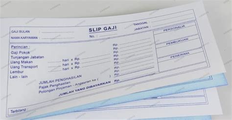 Jual SLIP GAJI Buku Kwitansi Upah NCR 1 3 FOLIO 2 Rangkap Putih Biru