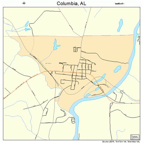 Columbia Alabama Street Map 0116744