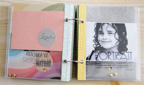 Mini Album Pochettes Transparentes Avec Les Tampons Bois