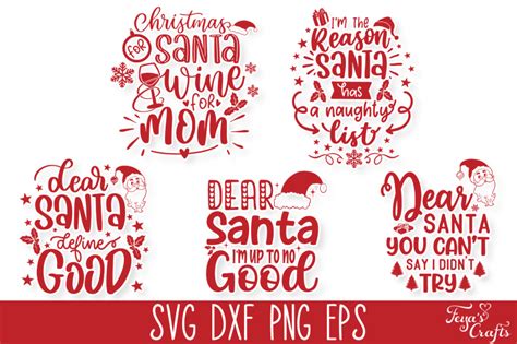 Dear Santa Funny Christmas Svg Quotes Pack By Anastasia Feya Fonts