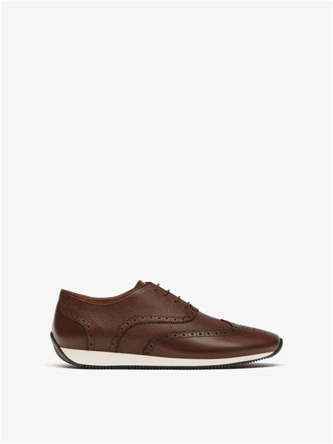 Autumn Winter 2017 Men´s Brown Leather Brogue Sneakers At Massimo Dutti