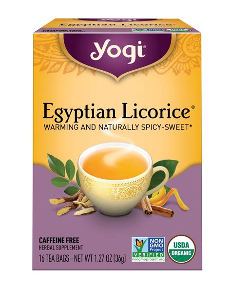 Yogi Tea Healthy Egyptian Licorice Organic Herbal Wellness Tea Bags 16 Count Caffeine Free