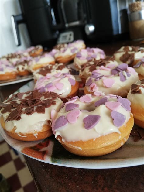 Homemade Mini Donuts With White Chocolate Frosting Rfood