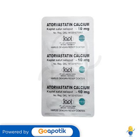 Atorvastatin Calcium Lapi 10 Mg Strip 10 Kaplet Kegunaan Efek