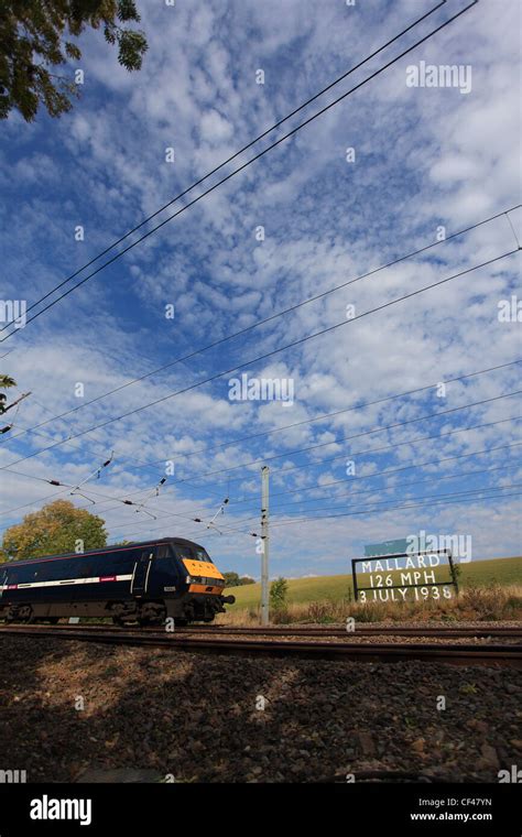 East Coast Train Company electric train Mallard Speed Record sign East ...