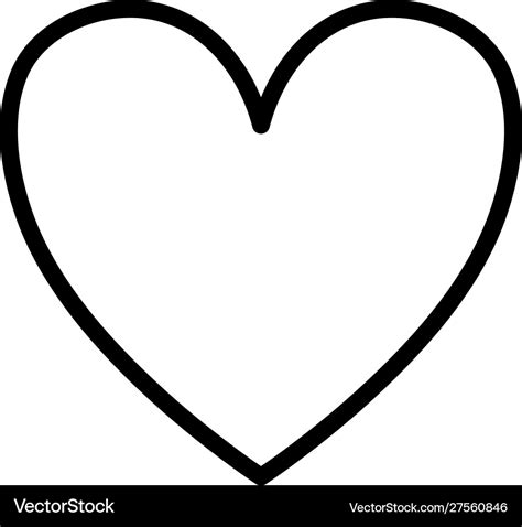 Love Heart White Background Thick Line Royalty Free Vector