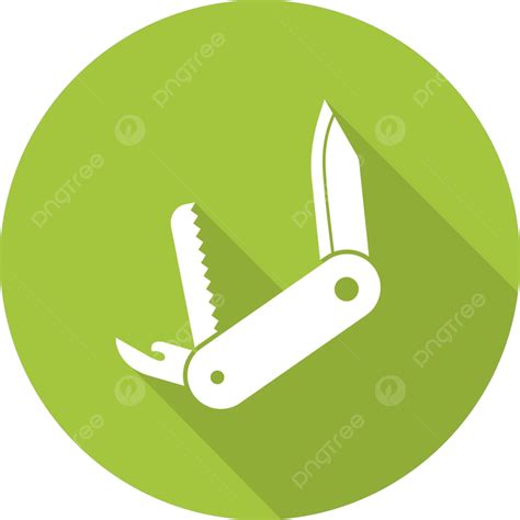 Penknife Flat Design Long Shadow Icon Instrument Open Items Vector