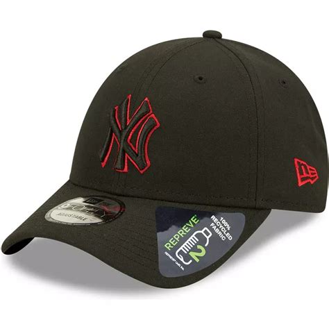 Gorra Curva Negra Snapback Con Logo Rojo Forty Neon Pack Repreve De