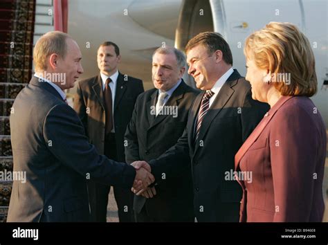 Russian President Vladimir Putin Left Valentina Matvienko St Petersburg