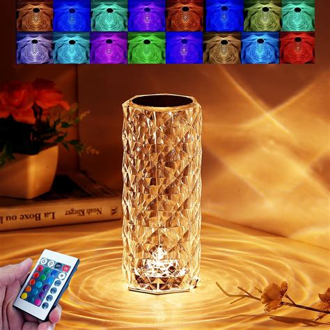 Crystal Lamp16 Color Changing Rose Crystal Diamond Table Lampusb