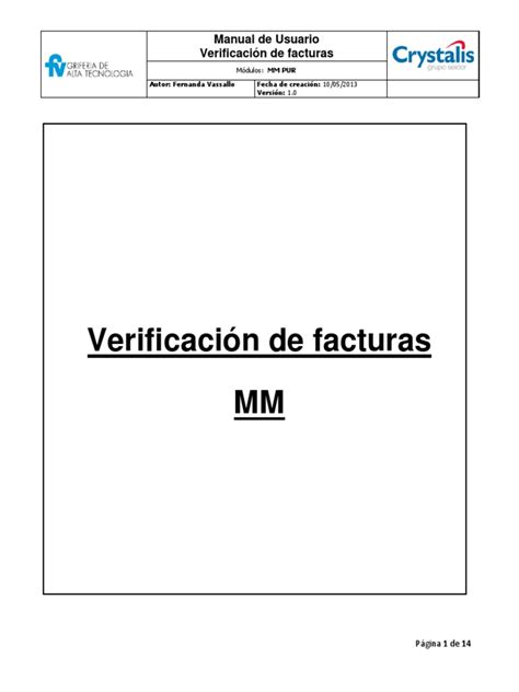 Manual de Usuario Sap MM Verificacion de Facturas | PDF | Factura ... 