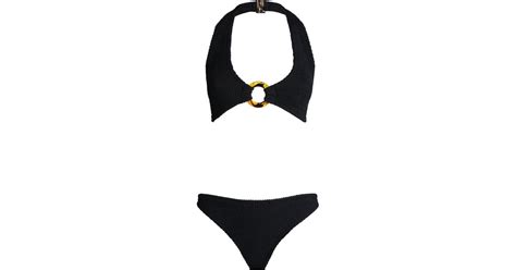 Hunza G Synthetic Coco Ring Bikini In Black Lyst