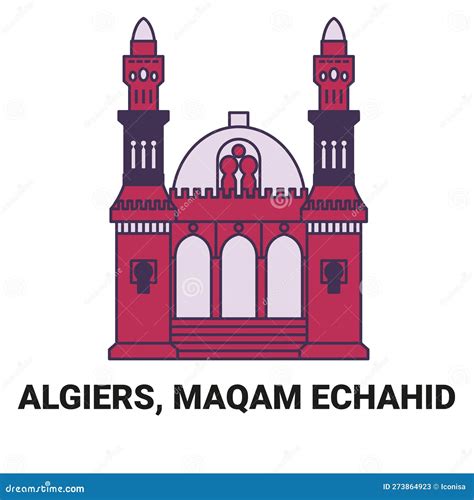 Algiers Maqam Echahid Travel Landmark Vector Illustration