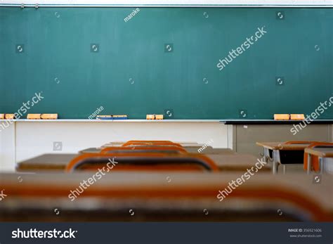 School Classroom School Desks Blackboard Japanese Stock Photo 356921606