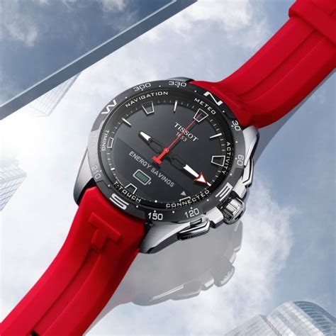 Montre Tissot T Touch Connect Solar T Caoutchouc Rouge