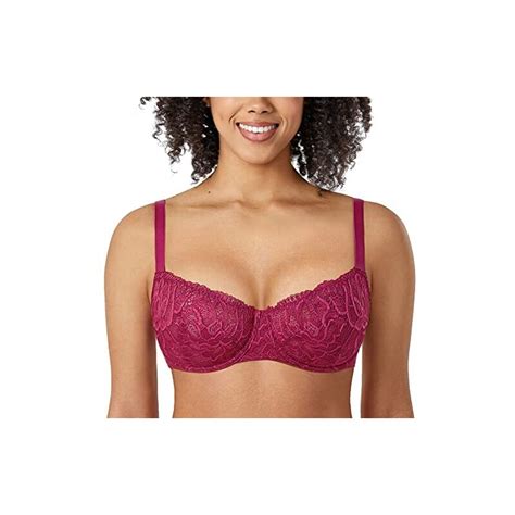 DELIMIRA Reggiseno Balcone Donna In Pizzo Push Up Sexy Con Ferretto