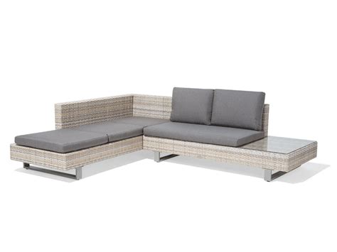 5 Seater Pe Rattan Garden Corner Sofa Set Grey Lanciano Uk