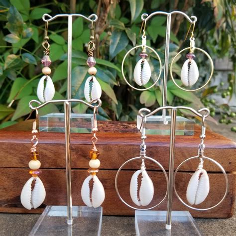 Cowry Shell Earrings Cowrie Shell Earring Options Etsy