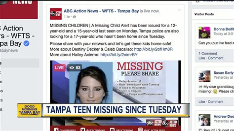 Missing Teen Tampa Police Searching For Missing 17 Year Old Youtube