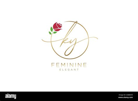 Ky Feminine Logo Beauty Monogram And Elegant Logo Design Handwriting