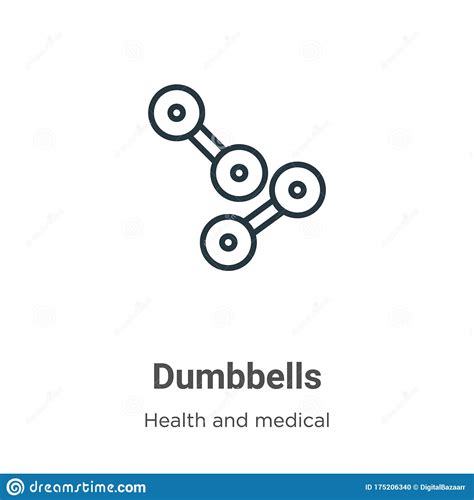 Dumbbells Outline Vector Icon Thin Line Black Dumbbells Icon Flat