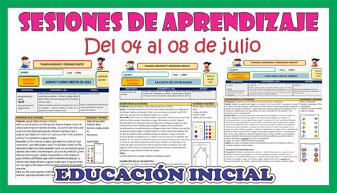 Sesion De Aprendizaje Del Al De Julio Para Nivel Inicial Y