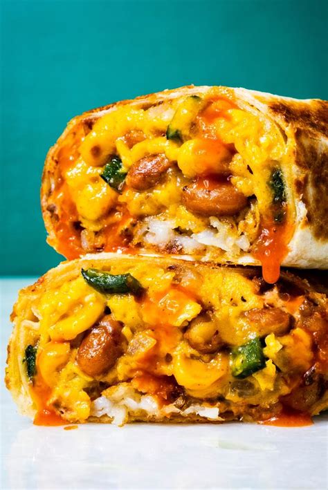 Breakfast Burritos With Poblano Beans Corn And Crispy Potatoes