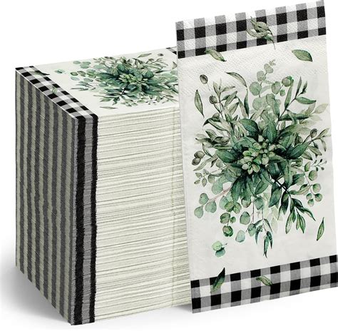 Amazon Anydesign Pcs Guest Napkin Watercolor Eucalyptus Paper