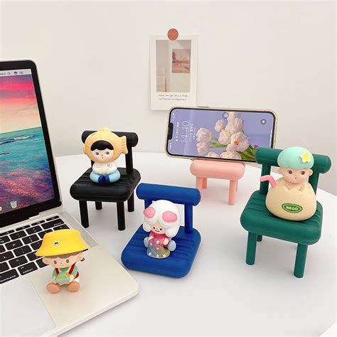 Mobile Phone Holder Cartoon Desk Stand Folding Bracket Macaron Phone