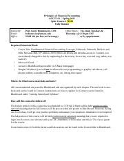 Acct Syllabus Large Lecture Docx Principles Of Financial