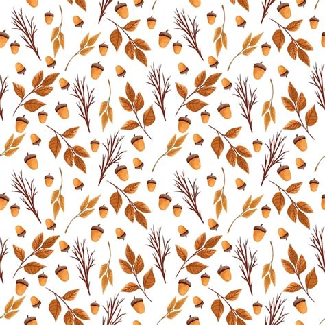 Premium Vector Seamless Pattern With Autumn Leaves