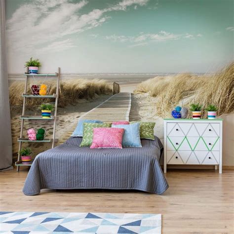 Fotobehang Pastel Colours Beach Sand Dune Path VEL 152 5cm X 104cm