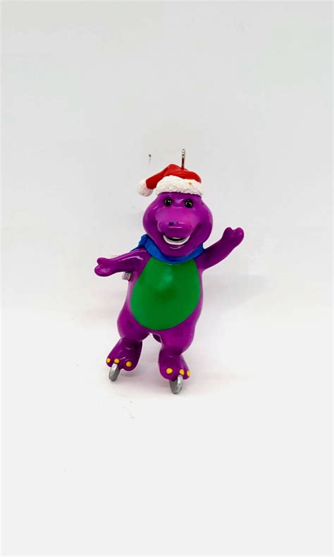 Barney and Friends Barney Ice Skating Christmas Ornament