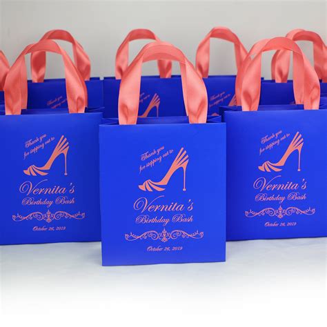 25 Elegant Birthday Party Favor Bags With Satin Ribbon Handles Etsy Party Favor Bags