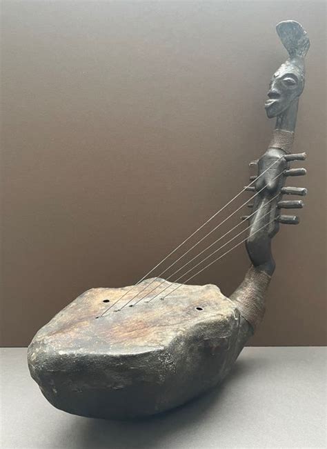 Harpe Bois Cuir Cuivre Mangbetu Congo Cm Catawiki