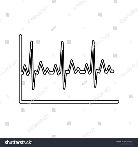 Cardiogram Icon On White Background Vector Stock Vector Royalty Free