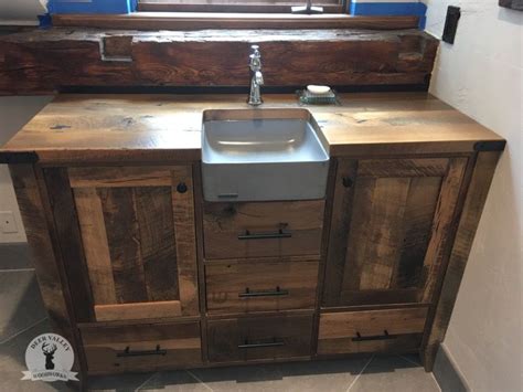 Buy Hand Crafted Reclaimed Bathroom Vanity Barnwood Bathroom Cabinet