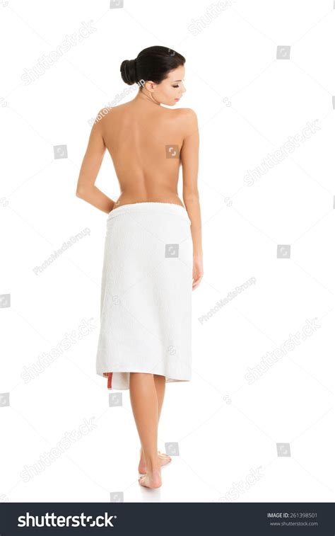 Back View Nude Woman Standing Wrapped Stock Photo 261398501 Shutterstock