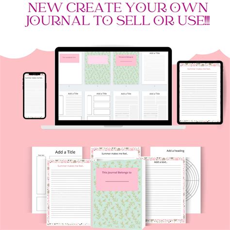 Commercial Use Canva Journal Template Editable Journaling Kit Workbook Instant Digital