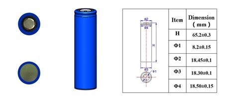 3 2V 1100mah 18650 JGPFR18650 Lithium LiFePO4 Battery Cylindrical Cell