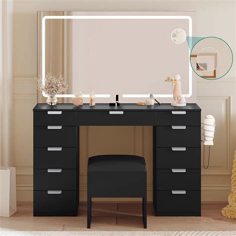 Amazon Yitahome Illuminated Vanity Desk Set With Large Led Mirror