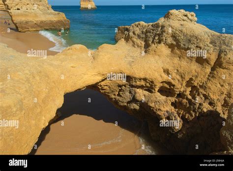 Praia Da Marinha Lagoa Marinha Beach Algarve Portugal Europe Stock