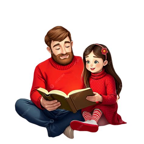Padres E Hijos Leyendo Juntos Clipart Padre Leyendo Un Libro Junto Con
