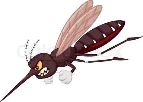 Angry mosquito cartoon | Stock Vector | Colourbox