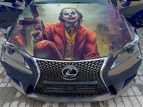 The Joker With Gun Car Hood Wrap Self Adhesive Vinyl Sticker Etsy