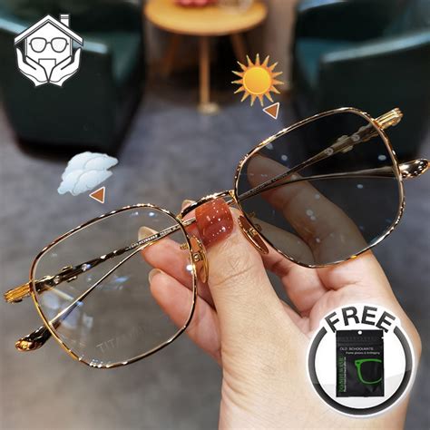 Photochromic Anti Radiation Glasses For Women Men Metal Replaceable